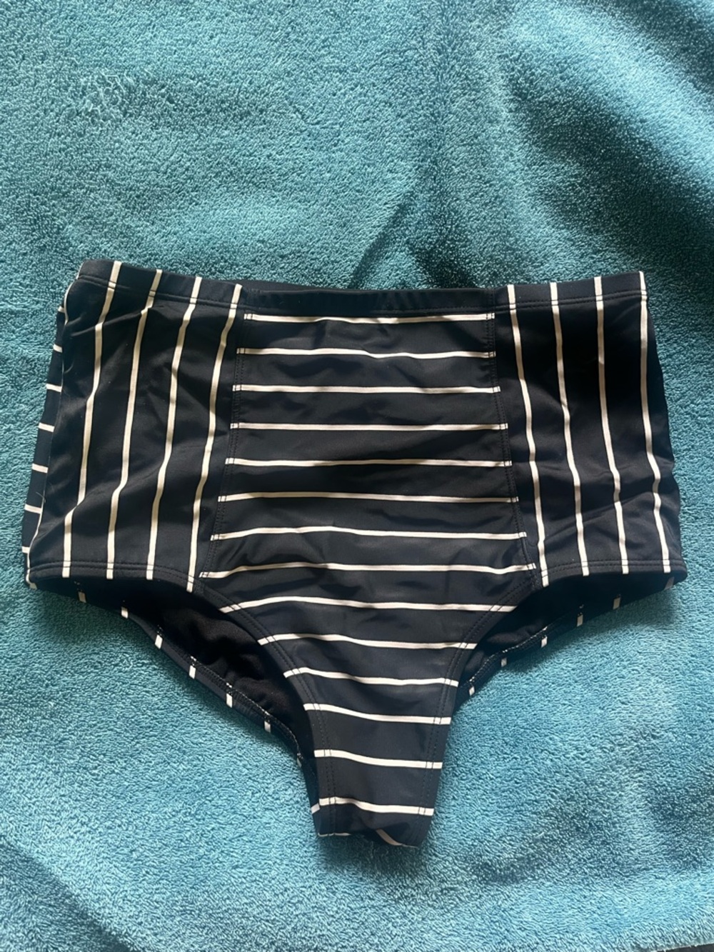 Old Navy Black Bikini Bottoms with White Stripes